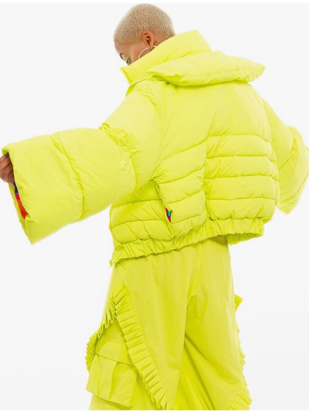 Chaouiche Yellow Citron Oversized Puffer Jacket - Picture 2 of 9